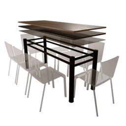 Base para Mesa de Vidro Jantar 8 Lugares Preta Retangular - 2