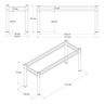 Base para Mesa de Vidro Jantar 8 Lugares Preta Retangular - 4