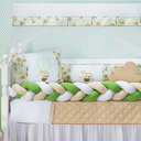 Ver imagem 1 de Kit Berço Safari Menino 11 Peças Estampado de Bichinhos + Naninha:verde