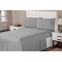 Ver imagem 1 de Jogo de Lençol Percal 400 Fios Suave Feito Algodão King 3 Peças Prata Casa Dona