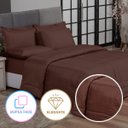 Ver imagem 3 de Kit Edredom Casal Queen Jogo de Lençol 06 peças Aconchego Dupla Face Casa Dona Chocolate e Caqui