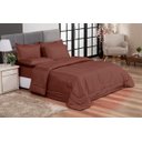 Ver imagem 2 de Kit Edredom Casal Queen Jogo de Lençol 06 peças Aconchego Dupla Face Casa Dona Chocolate e Caqui