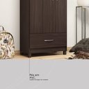 Ver imagem 3 de Guarda Roupa Solteiro Priscila 3 Portas de Bater 1 Gaveta MDP Café Demóbile 75cm
