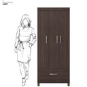 Ver imagem 7 de Guarda Roupa Solteiro Priscila 3 Portas de Bater 1 Gaveta MDP Café Demóbile 75cm