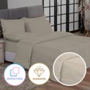 Ver imagem 3 de Kit Edredom Casal Queen Jogo de Lençol 06 peças Aconchego Dupla Face Casa Dona Bege