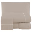 Ver imagem 1 de Jogo de Lençol Suave Feito Algodão Casal 3 Peças Bege Casa Dona