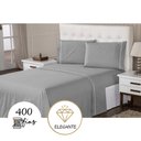 Ver imagem 2 de Jogo de Lençol Percal 400 Fios Suave Feito Algodão Casal 3 Peças Prata Casa Dona