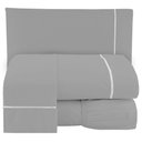 Ver imagem 1 de Jogo de Lençol Percal 400 Fios Suave Feito Algodão Casal 3 Peças Prata Casa Dona