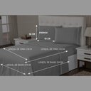 Ver imagem 4 de Jogo de Lençol Percal 400 Fios Suave Feito Algodão Casal 3 Peças Prata Casa Dona