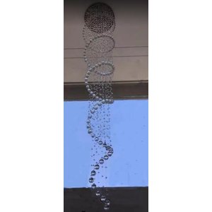 Lustre De Cristal Espiral Para Vão De Escada Com 3,60 Metros De Altura,Base De Inox Com 40CM De Diâm