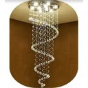 Ver imagem 2 de Lustre De Cristal Legítimo Espiral Com 1,40 Metros De Altura Base Inox Polido Com 50CM De Diâmetro