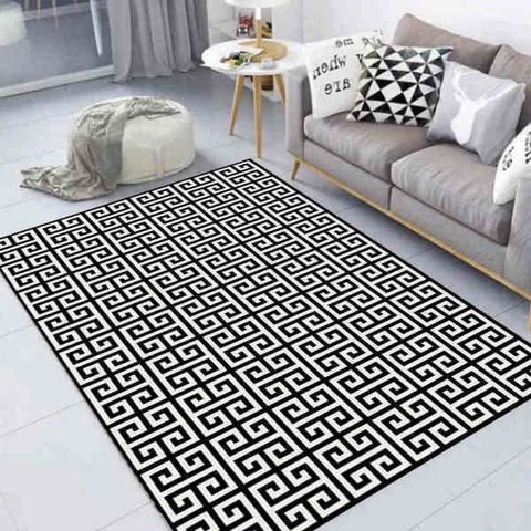 Tapete para Sala ou Escritório 140 x 200cm Antiderrapante sem Pelo Geometrico Maze Casa Dona
