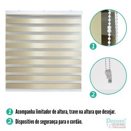 Persiana Pronta Rolo Zebra Semi  Blackout 160L x 220A Dourada - 3