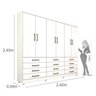Guarda-Roupa Casal com Pés 6 Portas 12 Gavetas Atlanta Tcil Móveis - 4