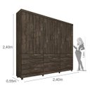 Ver imagem 4 de Guarda-Roupa Casal com Pés 6 Portas 12 Gavetas Atlanta Tcil Móveis