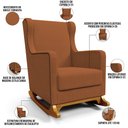 Ver imagem 4 de Poltrona de Amamentação com Balanço Mavie L02 Bouclê Terracota - Lyam Decor