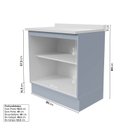 Ver imagem 4 de Balcão Planejado 2 Portas 80cm com Tampo Marselha CabeCasa MadeiraOriginals Azul/Sereno