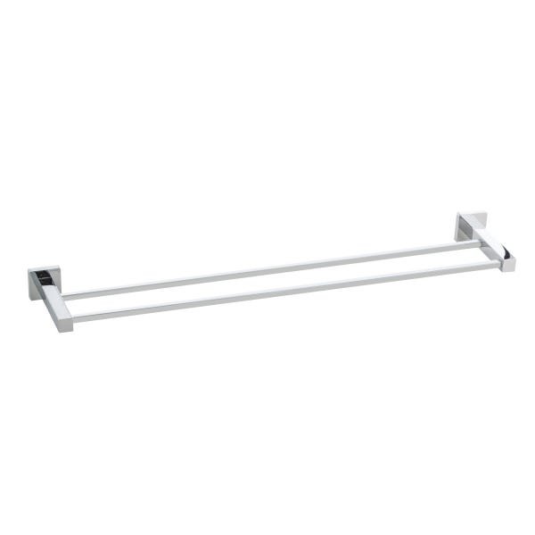 Kit Toalheiro Cabide Simples e Porta Toalha Duplo 60cm Luxo - 2