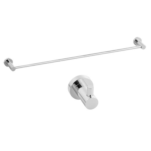 Kit Toalheiro Linha ZEN Porta Toalha e Cabide Simples Luxo - 1