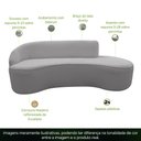 Ver imagem 4 de Sofá Curvo 02 Lugares 150cm Eron Braço Direito Bouclé Cinza Claro - Nexta Casa