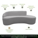 Ver imagem 3 de Sofá Curvo 02 Lugares 150cm Braço Direito Eron Bouclê Cinza Claro - CasaePoltrona