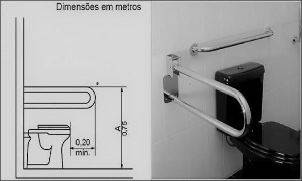 Alça Barra de Apoio para Vaso Sanitário Articulada Inox 304 - 3