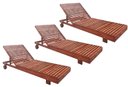 Ver imagem 1 de Kit 3 Espreguiçadeira Allegra Madeira Maciça Piscina Lazer Nogueira Proteção UV