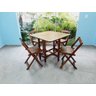 Conjunto Prático xangai Mesa e 4 Cadeiras Dobrável Bar Cozinha - 4