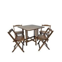 Conjunto Prático xangai Mesa e 4 Cadeiras Dobrável Bar Cozinha - 9