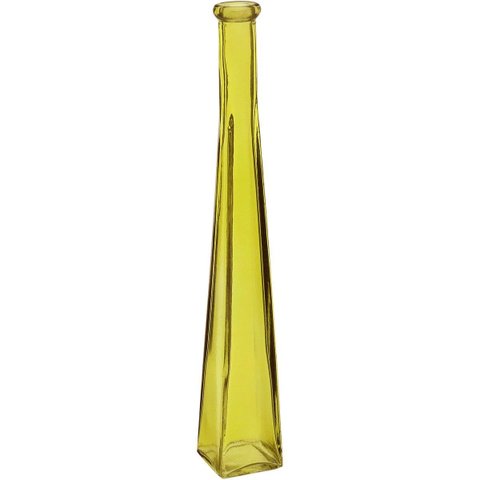 Vaso Decorativo de Vidro Amarelo 30x5x5cm Enfeite Sala Mesa Estante Aparador