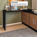 Ver mais imagens de Mesa Escrivaninha com Cômoda com 3 Gavetas e 2 Portas American Preto/com Freijó