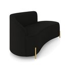 Ver imagem 6 de Sofá 3 Lugares Orgânico 180cm Pé Dourado Morgan Suede Preto D03 - D’Rossi