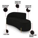 Ver imagem 3 de Sofá 3 Lugares Orgânico 180cm Pé Dourado Morgan Suede Preto D03 - D’Rossi
