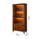 Ver imagem 3 de Bar Adega com LED Madeira Maciça Rubi Imperial 2 Portas Prateleiras Estilo Vintage Castanho