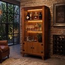 Ver imagem 1 de Bar Adega com LED Madeira Maciça Rubi Imperial 2 Portas Prateleiras Estilo Vintage Castanho