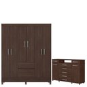 Ver imagem 1 de Guarda Roupa Casal Flash 2 com Cômoda London Café - Demóbile