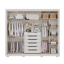 Ver imagem 4 de Guarda-Roupa Casal Serena 3 Portas de Correr 4 Gavetas com Espelhos e Pés 100 MDF Pm Home