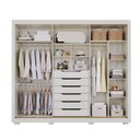 Ver imagem 5 de Guarda-Roupa Casal Serena 3 Portas de Correr 4 Gavetas com Espelhos e Pés 100 MDF Pm Home