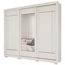 Ver imagem 2 de Guarda-Roupa Casal Serena 3 Portas de Correr 4 Gavetas com Espelhos e Pés 100 MDF Pm Home