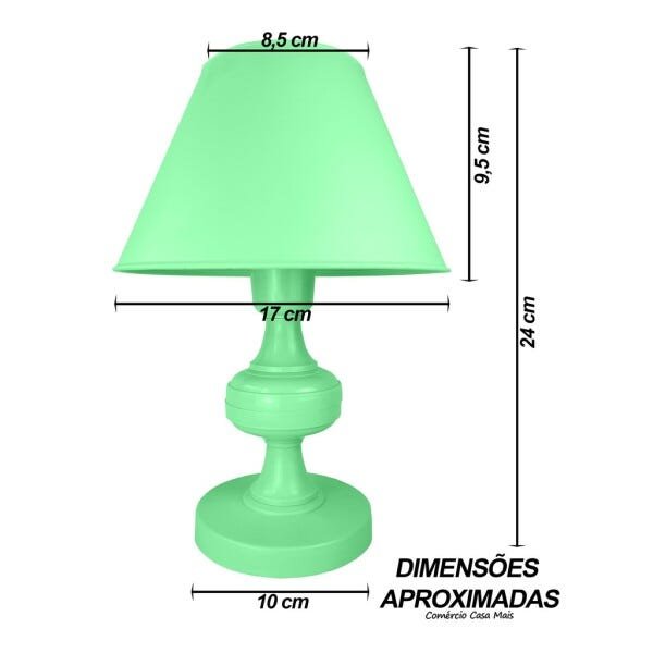 Abajur Infantil Baby Menino Luminária para Quarto de Bebê - Cor Verde - 2