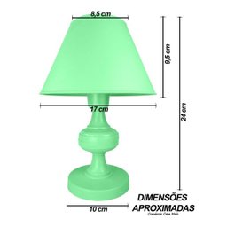 Abajur Infantil Baby Menino Luminária para Quarto de Bebê - Cor Verde - 2
