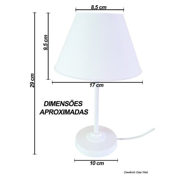 Abajur Infantil Slim Menina Ou Menino Luminária para Quarto de Bebê - Cor Branco - 2