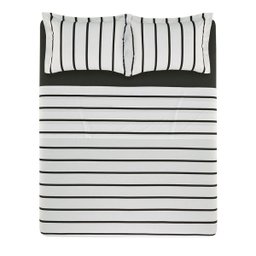 Jogo de Cama Casal Karsten 180 Fios Percal Algodão Tomaz Preto e Branco - 2