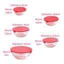 Ver imagem 4 de Conjunto 5 Potes Tigela Vidro Tampa Vermelho Class Home