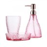 Kit Lavabo Banheiro, Saboneteira Liquida, Saboneteira, Porta Escovas Rosa - 1