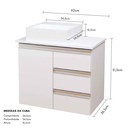 Ver imagem 5 de Balcão Móvel Gabinete Mdf para Banheiro com Tampo & Cuba 60cm Esquerdo