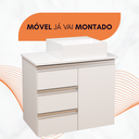 Ver imagem 2 de Balcão Móvel Gabinete Mdf para Banheiro com Tampo & Cuba 60cm Esquerdo