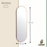 Espelho Grande Oval com Moldura em Metal Decorativo 115 X 50cm - 8