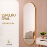 Espelho Grande Oval com Moldura em Metal Decorativo 115 X 50cm - 2