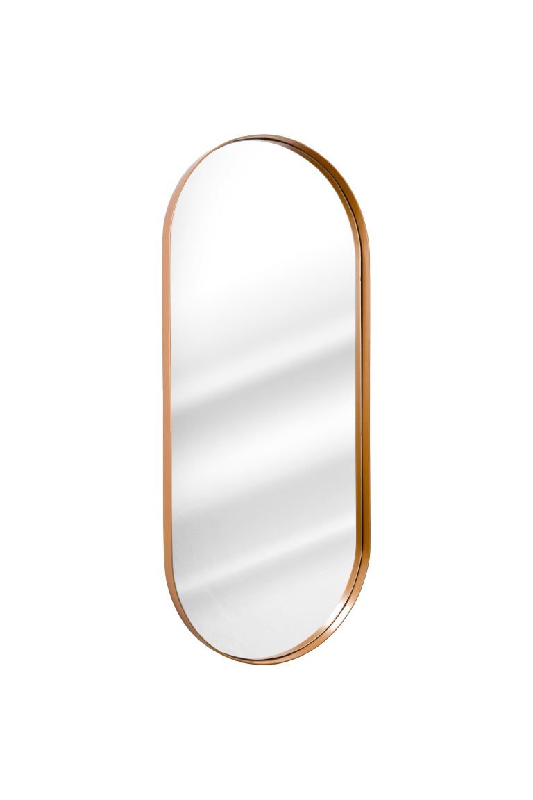 Espelho Oval com Moldura em Metal 115 x 50cm - Cores - Bronze - 1